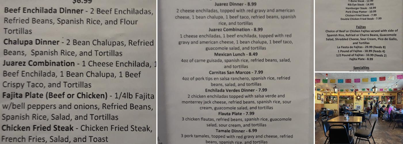 Mana's Restaurant Menu