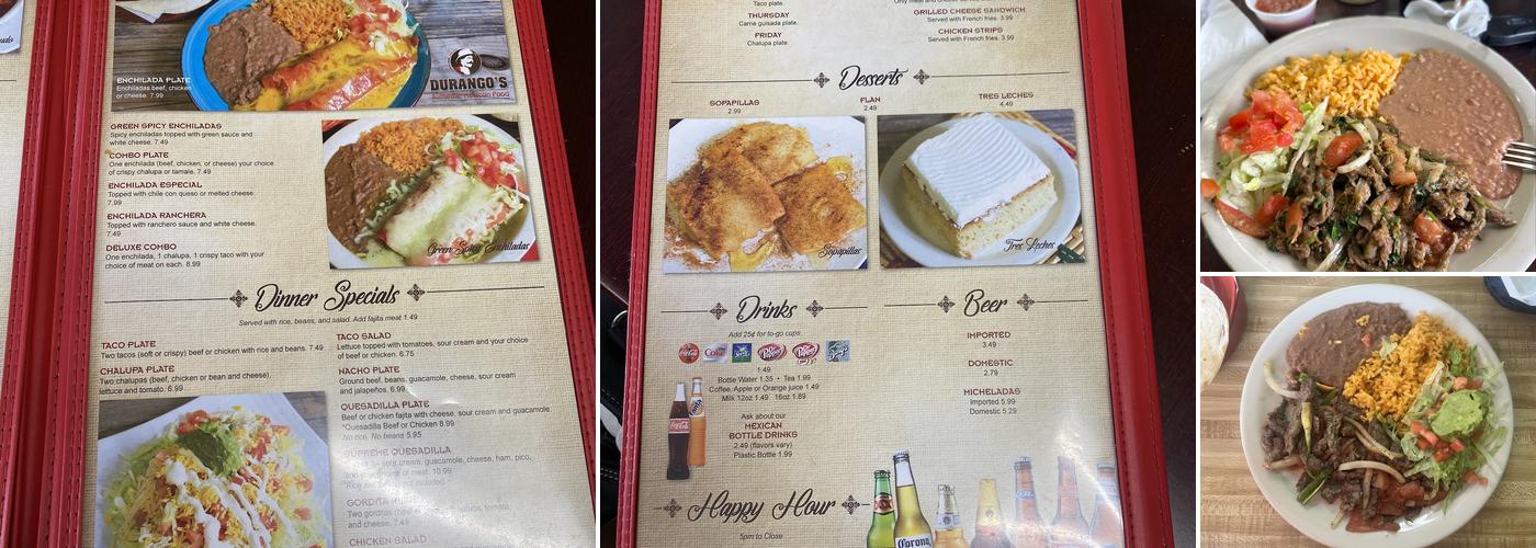 Durango Restaurant Menu