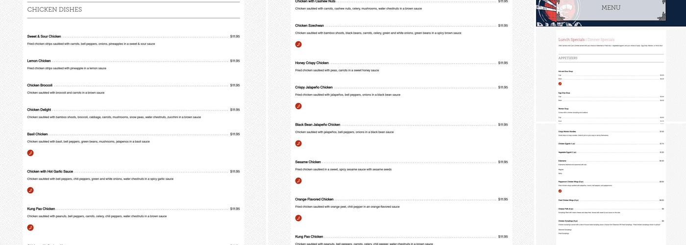 Beijing Bistro - Buda Menu