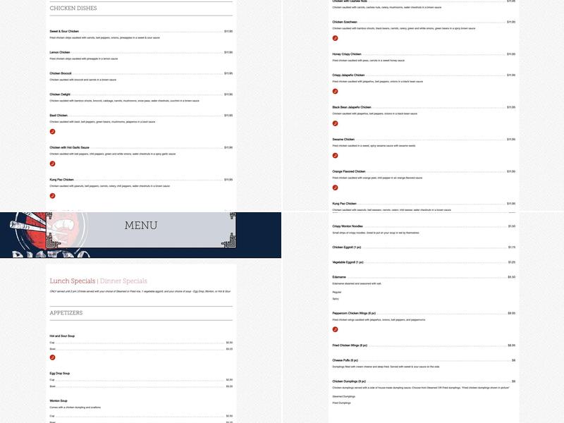 Beijing Bistro - Buda Menu