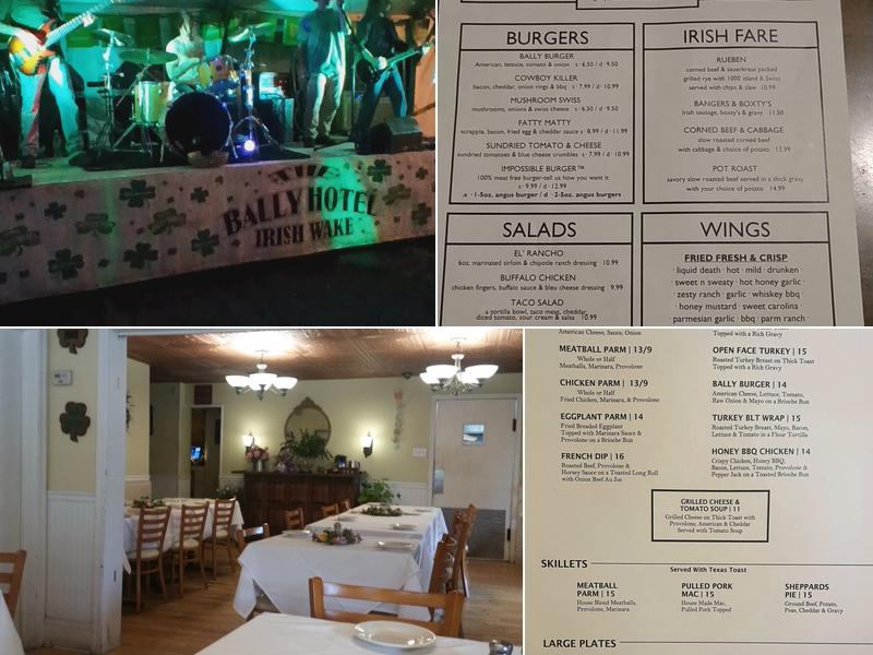 The Bally Hotel Menu