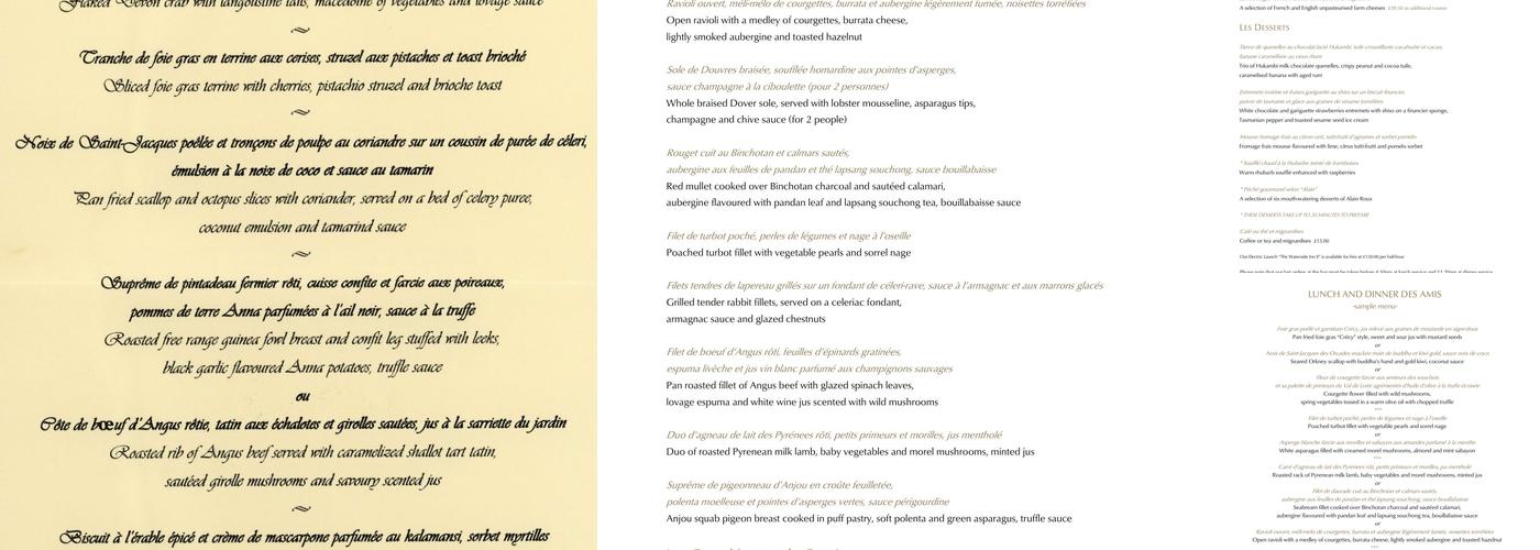 The Waterside Inn Menu