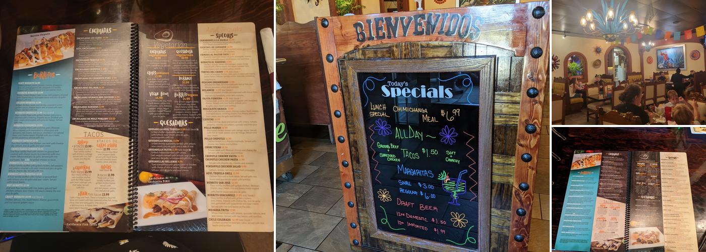 AZUL TEQUILA KY Menu