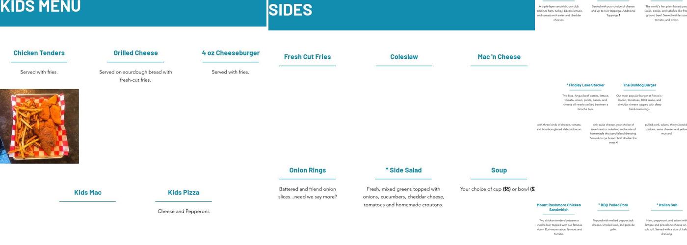 Alexander's Menu