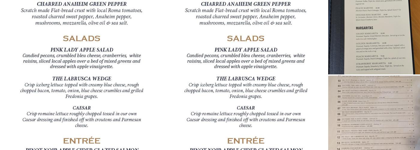 Webb's Captain's Table Restaurant Menu