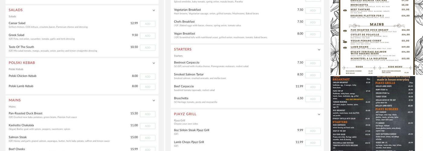 PJAYZ KITCHEN Menu
