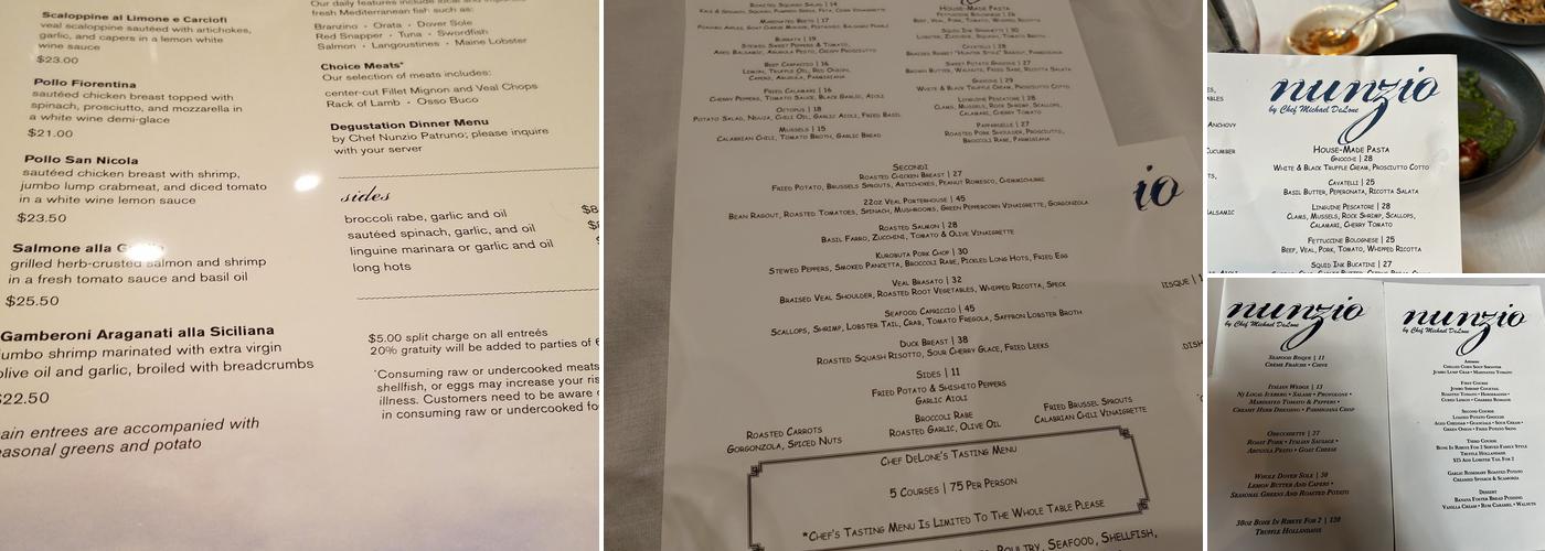 Michael Coastal Italian Grille Menu