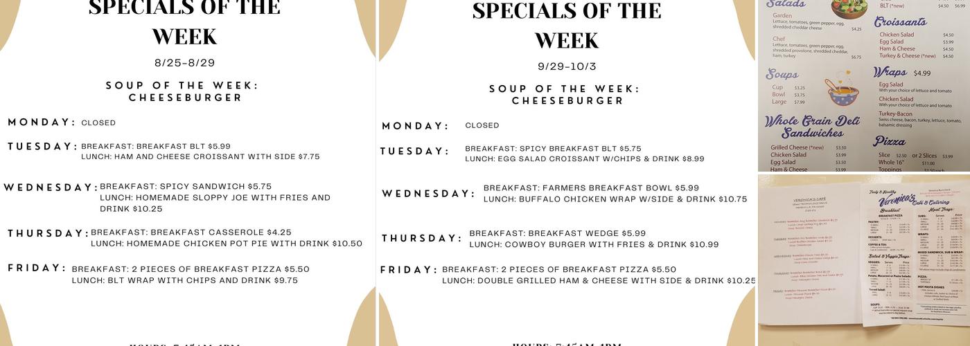 Veronica's Cafe Menu