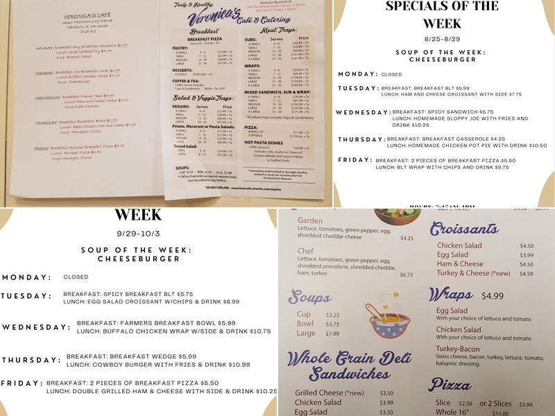 Veronica's Cafe Menu