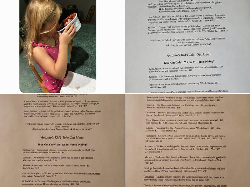 Antonio's Menu