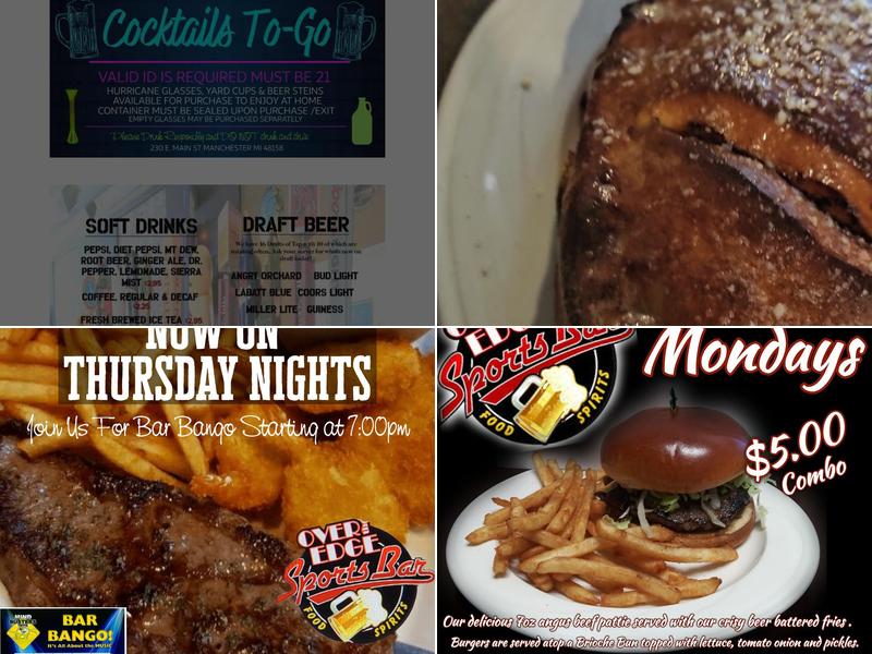 Over The Edge Sports Bar And Pizzeria. Menu