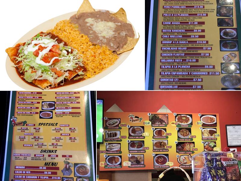Perez Restaurant Menu