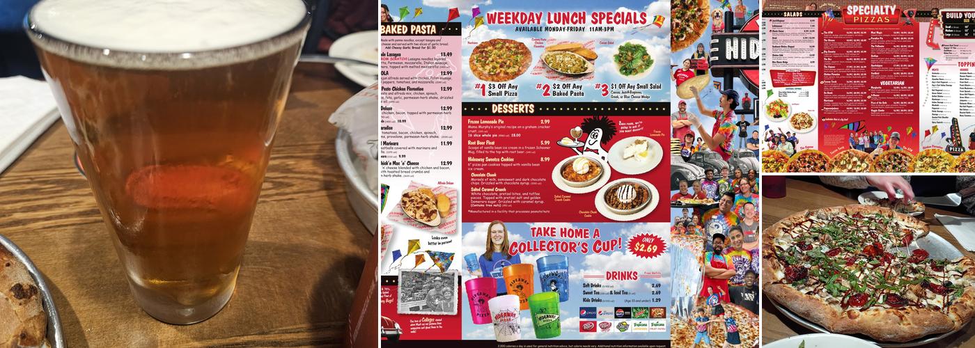 Hideaway Pizza Menu