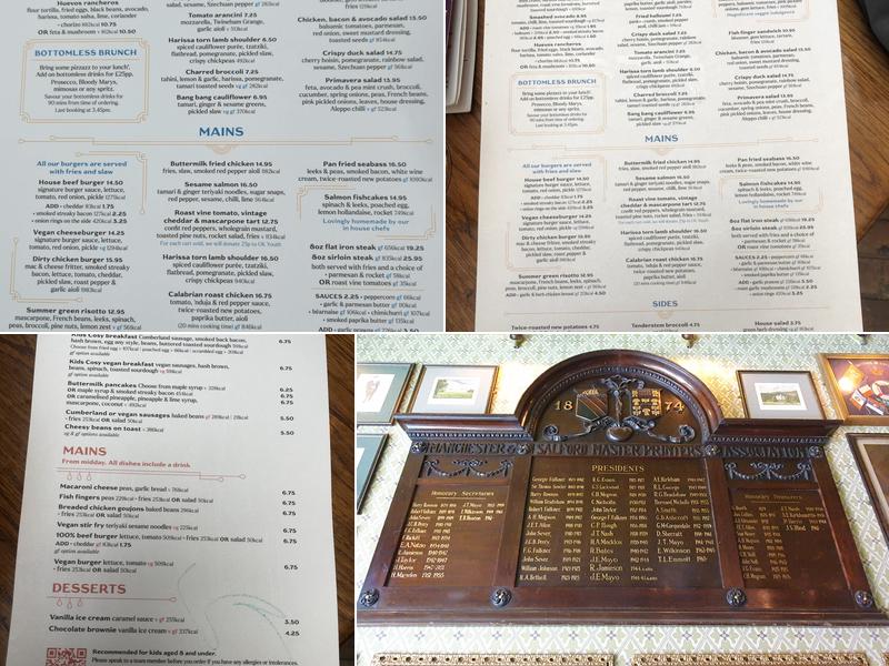 Cosy Club Menu