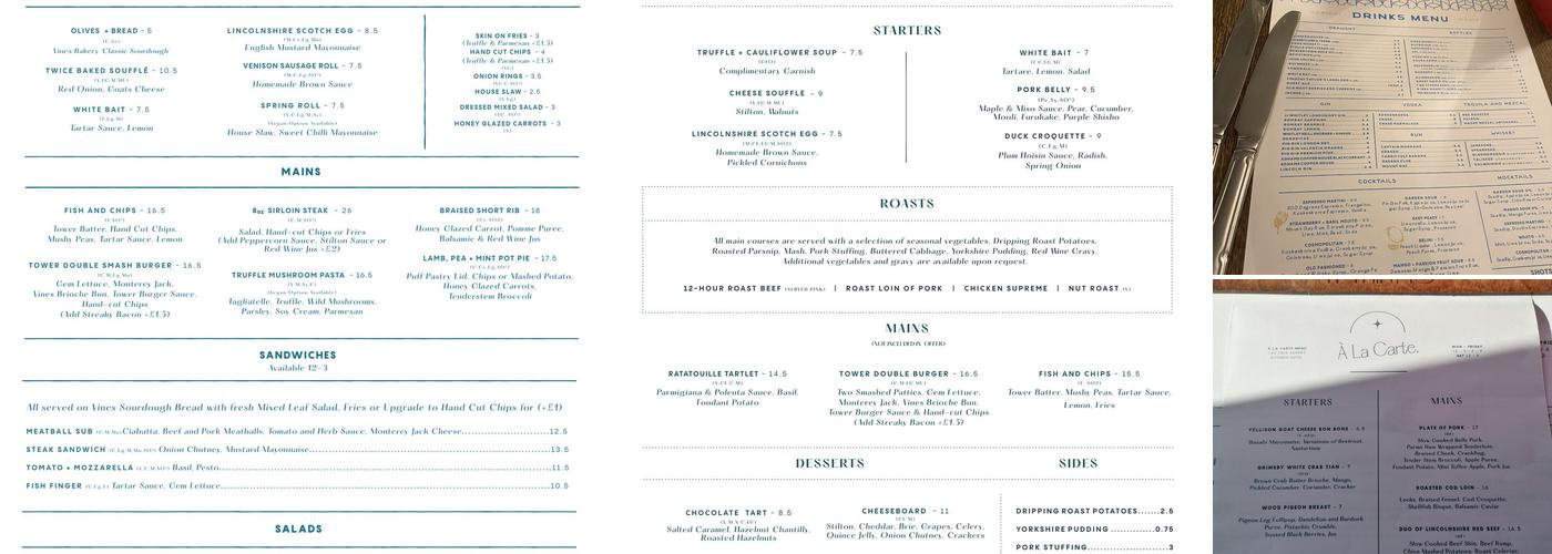 No. Thirty 8 Menu
