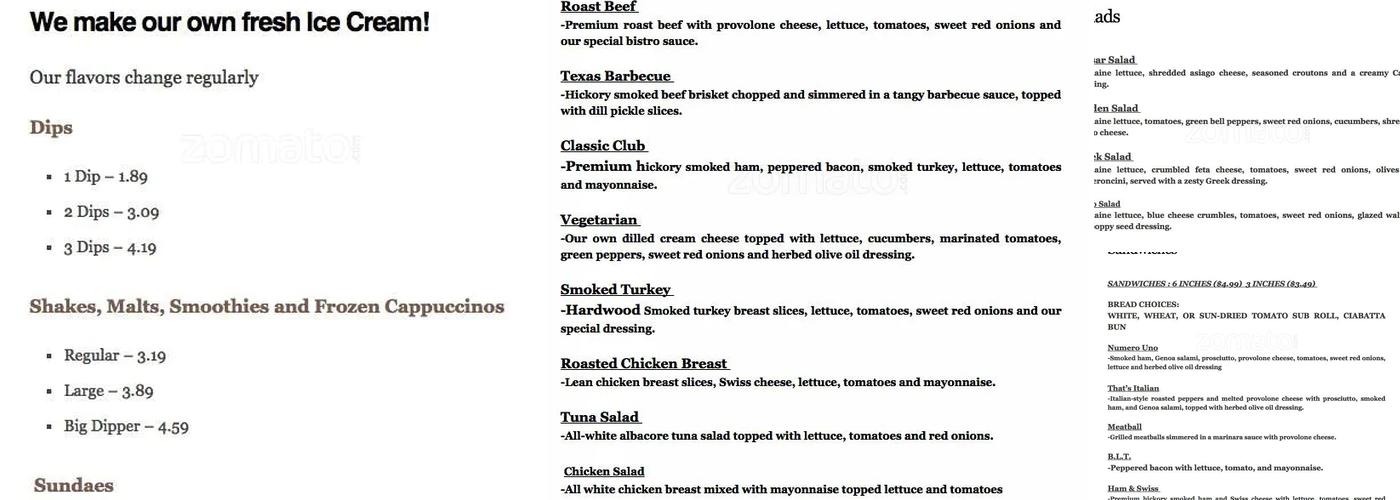 Pickerman's Menu