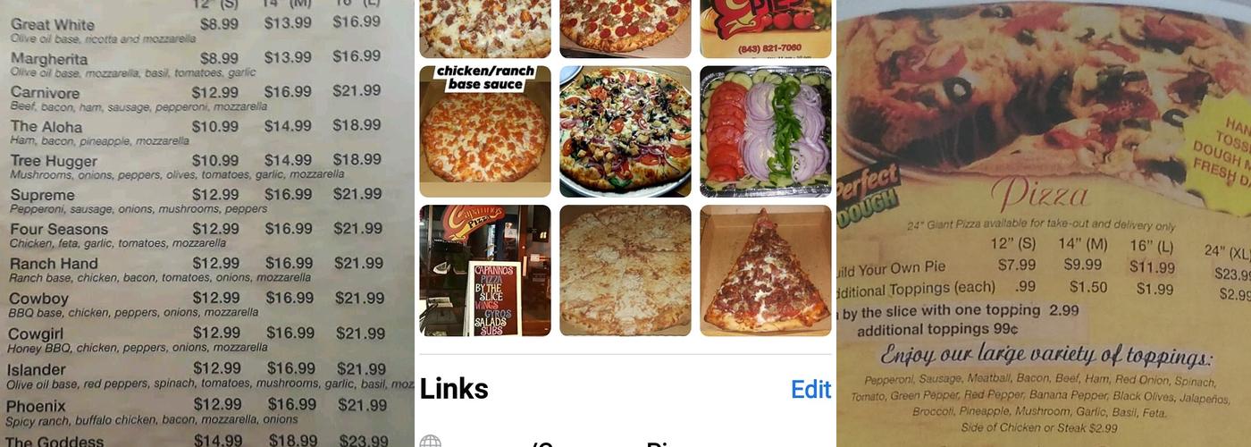 Capannos Pizza Pies Menu