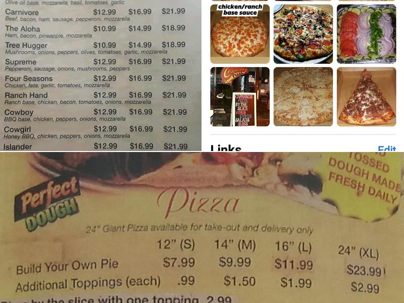 Capannos Pizza Pies Menu