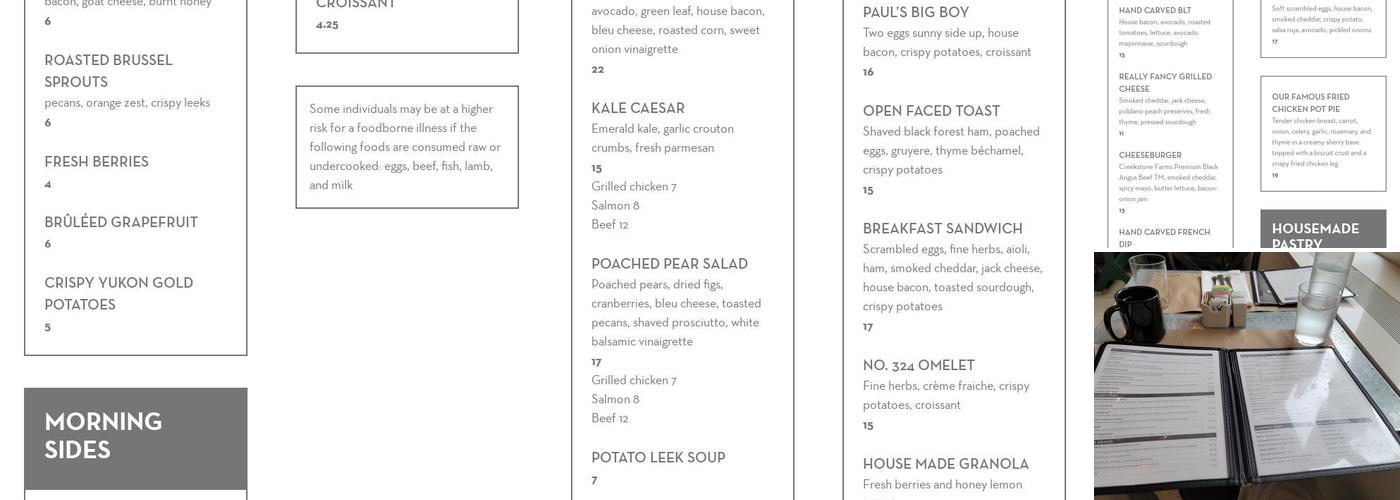 Kitchen No. 324 Menu