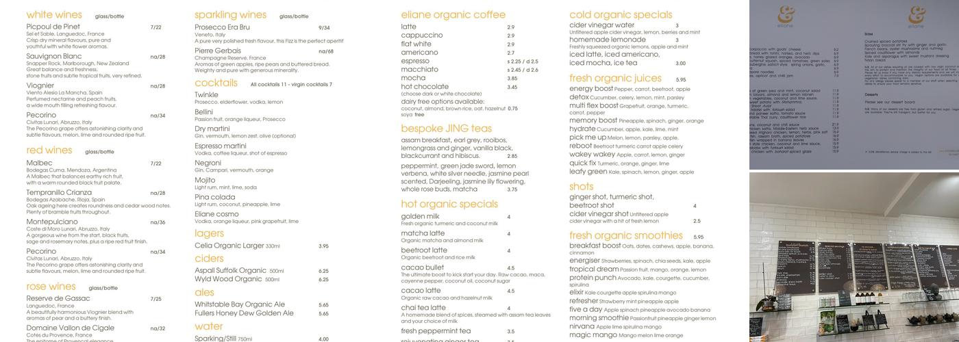 Eliane of Sunningdale Menu