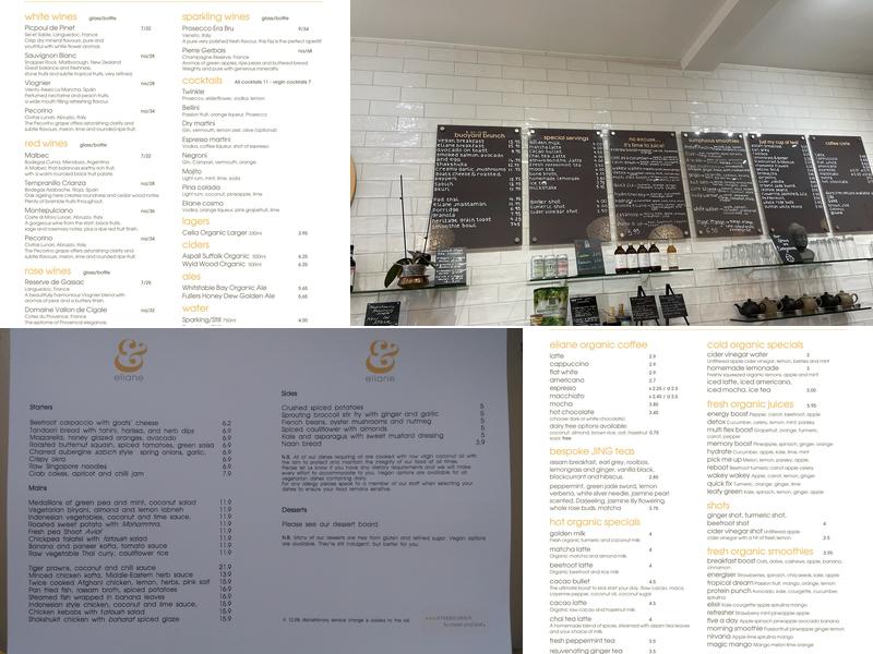 Eliane of Sunningdale Menu