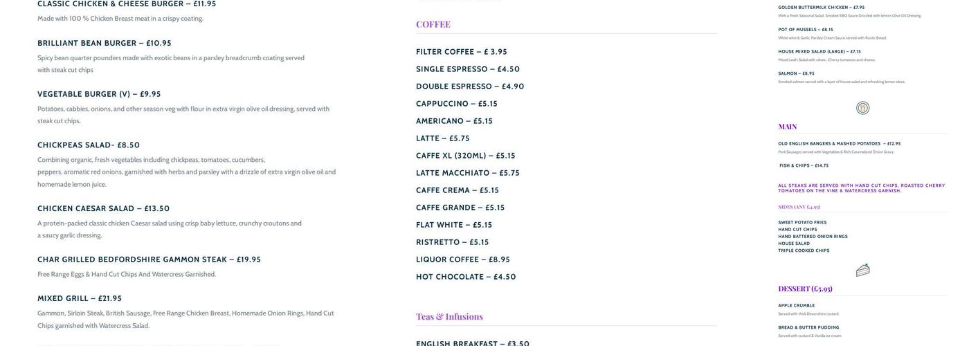 Jax Restaurant & Bar Menu