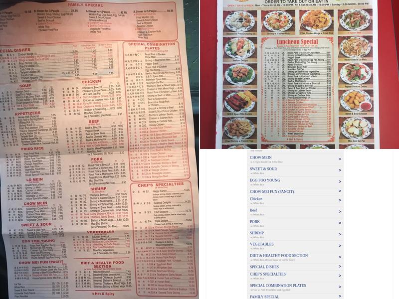 Golden Dragon Menu