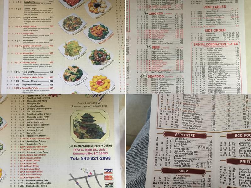 China Chef Menu