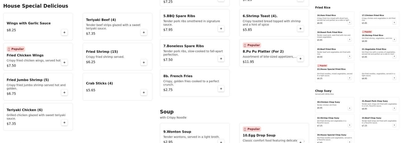 China Chef Menu