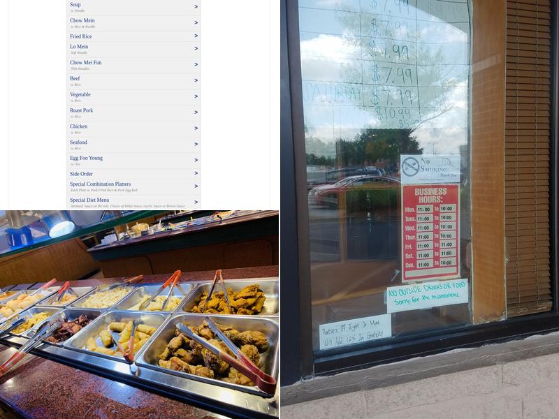 Golden China Buffet Menu