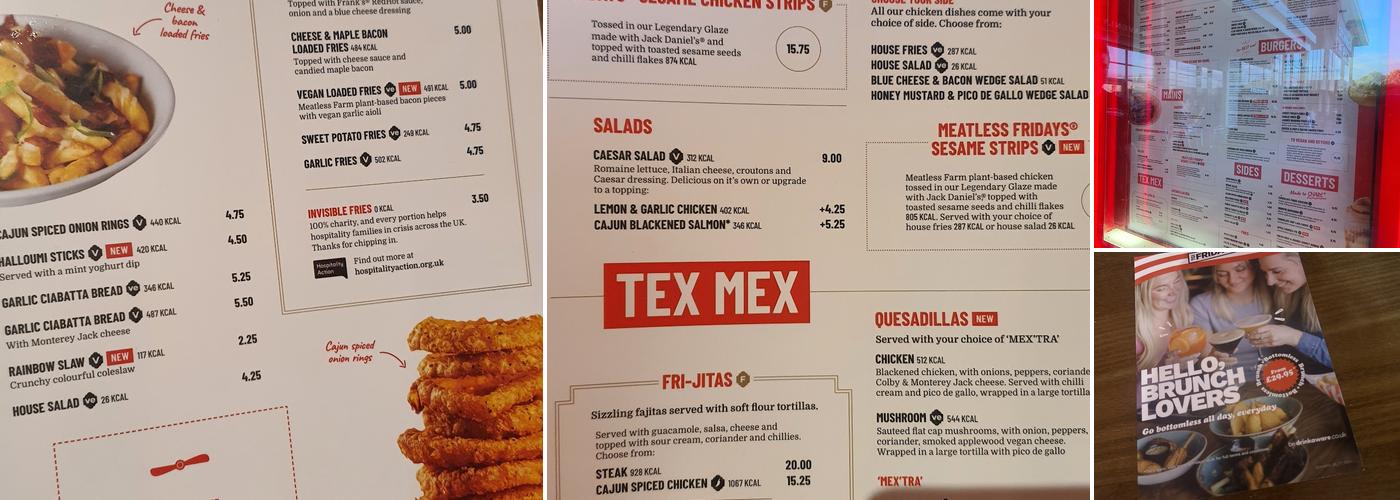 TGI Fridays - Rushden Lakes Menu