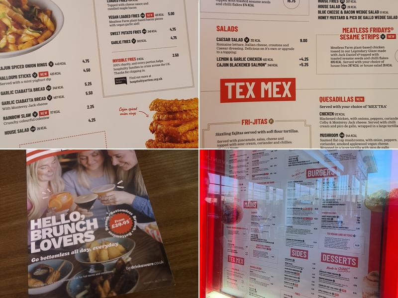 TGI Fridays - Rushden Lakes Menu