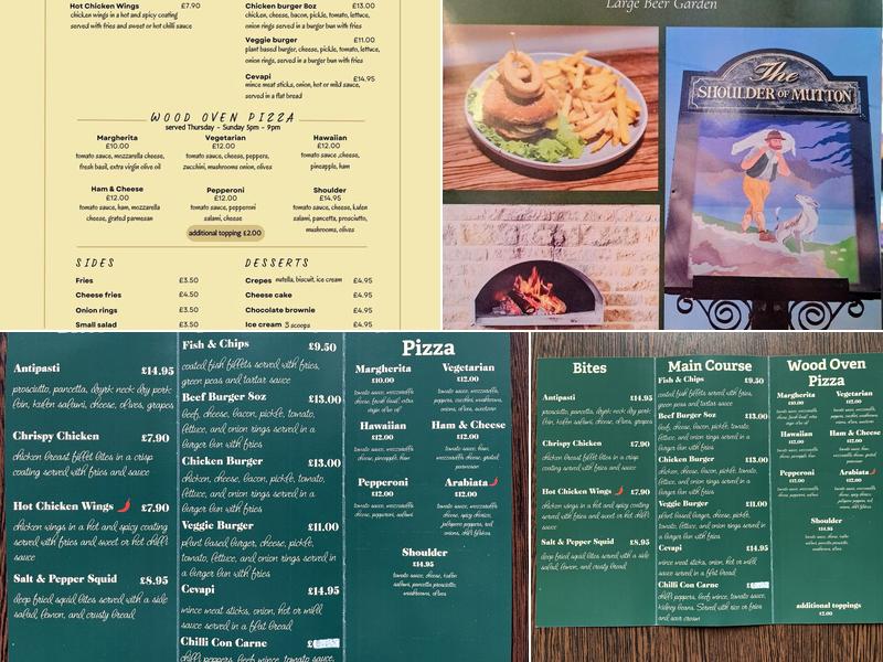 The Shoulder of Mutton Menu