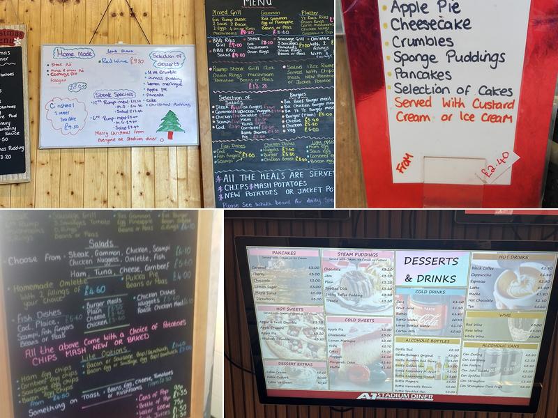 A1 Stadium Diner Menu