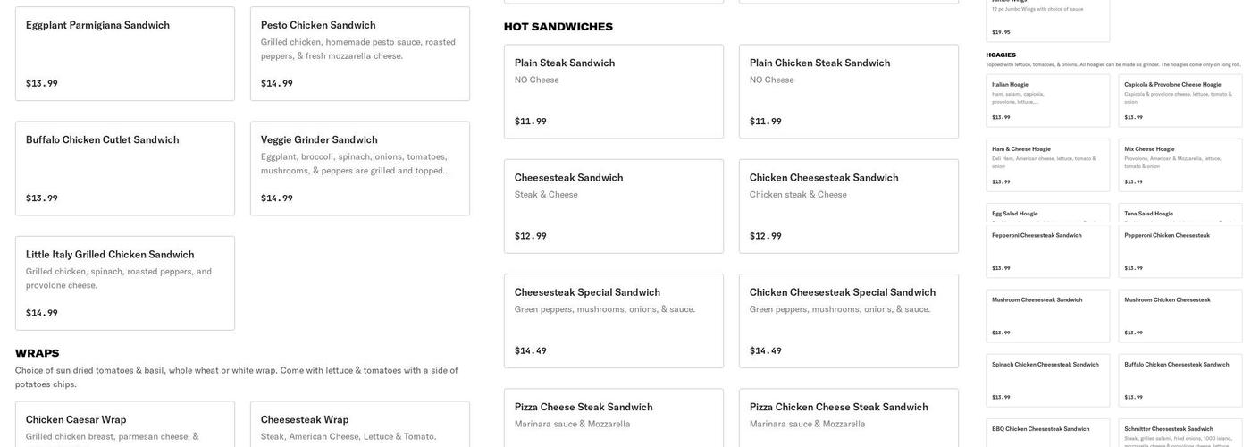 Little Italy Pizza Menu