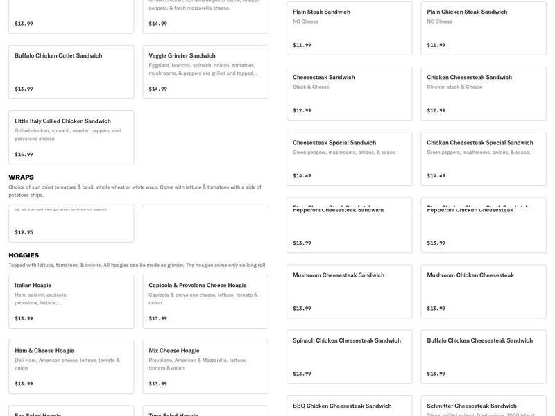 Little Italy Pizza Menu