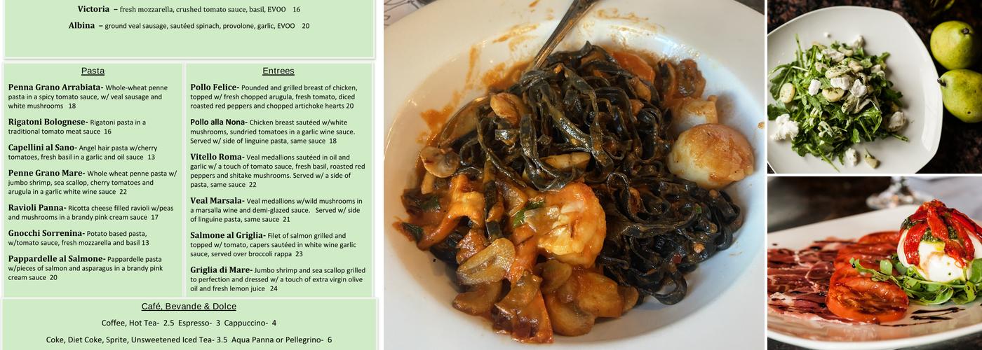 Arugula Ristorante at Cold Point Village Menu