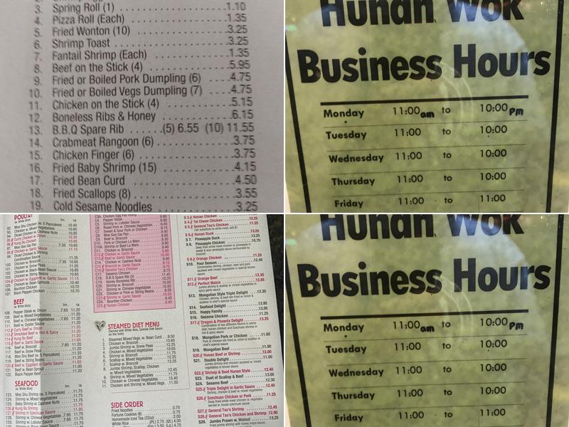 Hunan Wok Menu
