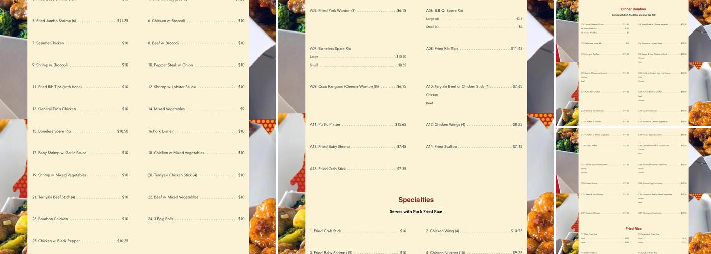 No 1 Kitchen Menu