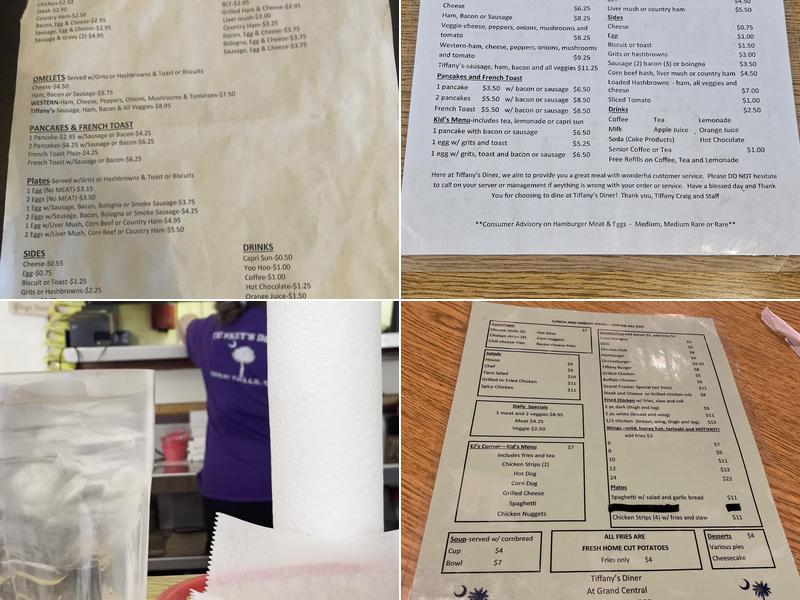 Tiffany's Diner Menu