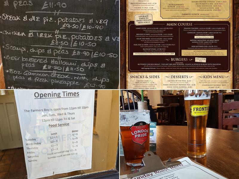 The Farmer's Boy Menu