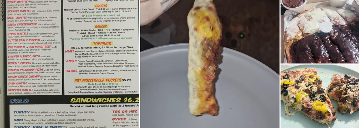 Pizza Shuttle Menu