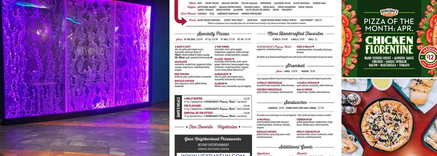 DoubleDave's Pizzaworks Menu