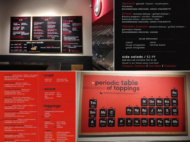 Pie Five Pizza Menu