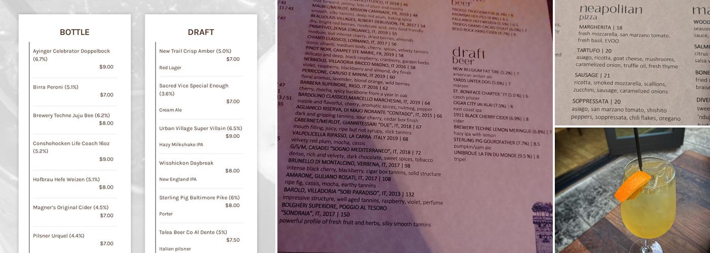 Bar Lucca Menu