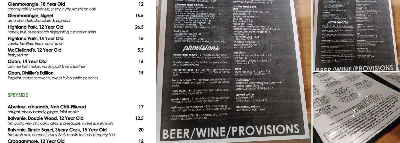 Blackbird Gastropub Menu