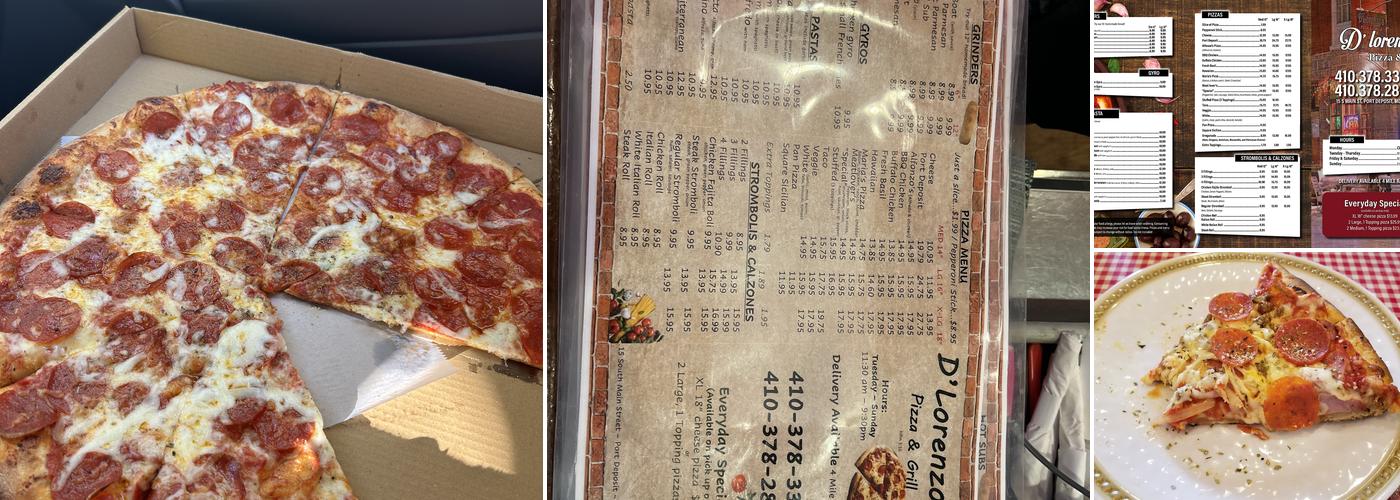 D'Lorenzo's Pizza & Grille Menu