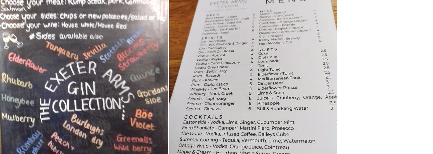 The Exeter Arms Menu