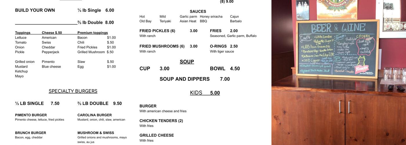 Grumpy Brothers Grill Menu