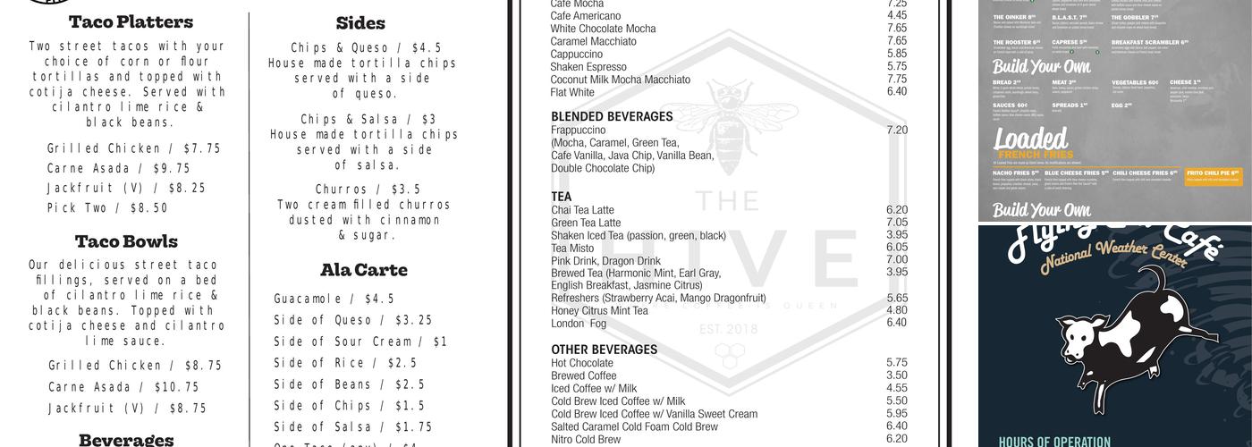 Couch Restaurants Menu